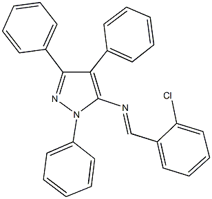 N-(2-chlorobenzylidene)-N-(1,3,4-triphenyl-1H-pyrazol-5-yl)amine Struktur