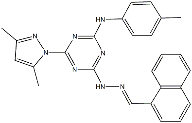 1-naphthaldehyde [4-(3,5-dimethyl-1H-pyrazol-1-yl)-6-(4-toluidino)-1,3,5-triazin-2-yl]hydrazone Struktur