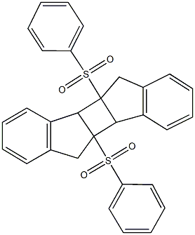 4c,9c-bis(phenylsulfonyl)-4b,4c,5,9b,9c,10-hexahydroindeno[1',2':3,4]cyclobuta[1,2-a]indene Struktur