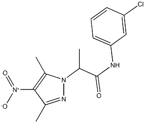 N-(3-chlorophenyl)-2-{4-nitro-3,5-dimethyl-1H-pyrazol-1-yl}propanamide Struktur