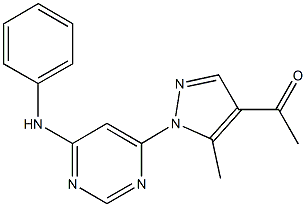 1-[1-(6-anilino-4-pyrimidinyl)-5-methyl-1H-pyrazol-4-yl]ethanone Struktur