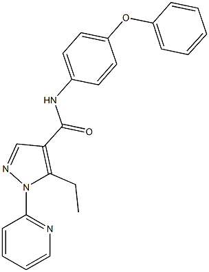 5-ethyl-N-(4-phenoxyphenyl)-1-(2-pyridinyl)-1H-pyrazole-4-carboxamide Struktur