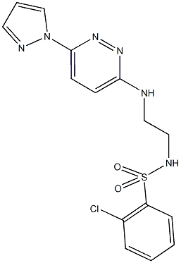 2-chloro-N-(2-{[6-(1H-pyrazol-1-yl)-3-pyridazinyl]amino}ethyl)benzenesulfonamide Struktur