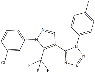 5-[1-(3-chlorophenyl)-5-(trifluoromethyl)-1H-pyrazol-4-yl]-1-(4-methylphenyl)-1H-tetraazole Struktur