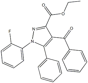 ethyl 4-benzoyl-1-(2-fluorophenyl)-5-phenyl-1H-pyrazole-3-carboxylate Struktur