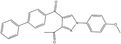 1-[4-([1,1'-biphenyl]-4-ylcarbonyl)-1-(4-methoxyphenyl)-1H-pyrazol-3-yl]ethanone Struktur