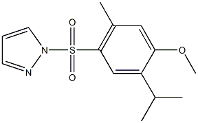 2-isopropyl-5-methyl-4-(1H-pyrazol-1-ylsulfonyl)phenyl methyl ether Struktur