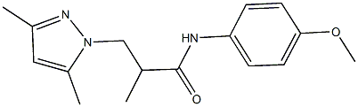 3-(3,5-dimethyl-1H-pyrazol-1-yl)-N-(4-methoxyphenyl)-2-methylpropanamide Struktur