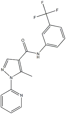 5-methyl-1-(2-pyridinyl)-N-[3-(trifluoromethyl)phenyl]-1H-pyrazole-4-carboxamide Struktur