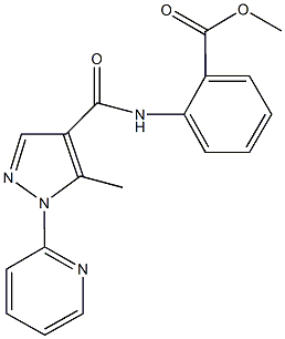 methyl 2-({[5-methyl-1-(2-pyridinyl)-1H-pyrazol-4-yl]carbonyl}amino)benzoate Struktur