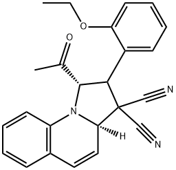 1-acetyl-2-(2-ethoxyphenyl)-1,2-dihydropyrrolo[1,2-a]quinoline-3,3(3aH)-dicarbonitrile Struktur