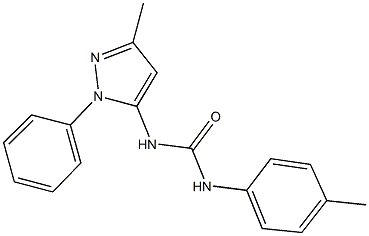 N-(4-methylphenyl)-N'-(3-methyl-1-phenyl-1H-pyrazol-5-yl)urea Struktur