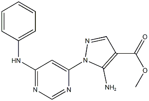 methyl 5-amino-1-(6-anilino-4-pyrimidinyl)-1H-pyrazole-4-carboxylate Struktur