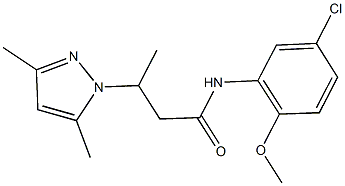 N-(5-chloro-2-methoxyphenyl)-3-(3,5-dimethyl-1H-pyrazol-1-yl)butanamide Struktur