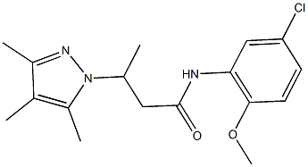 N-(5-chloro-2-methoxyphenyl)-3-(3,4,5-trimethyl-1H-pyrazol-1-yl)butanamide Struktur