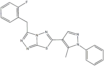 3-(2-fluorobenzyl)-6-(5-methyl-1-phenyl-1H-pyrazol-4-yl)[1,2,4]triazolo[3,4-b][1,3,4]thiadiazole Struktur