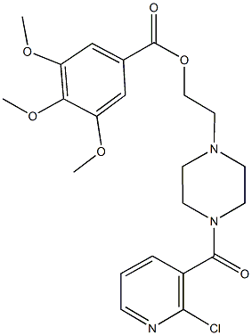 2-{4-[(2-chloro-3-pyridinyl)carbonyl]-1-piperazinyl}ethyl 3,4,5-trimethoxybenzoate Struktur