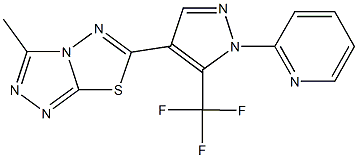 3-methyl-6-[1-(2-pyridinyl)-5-(trifluoromethyl)-1H-pyrazol-4-yl][1,2,4]triazolo[3,4-b][1,3,4]thiadiazole Struktur