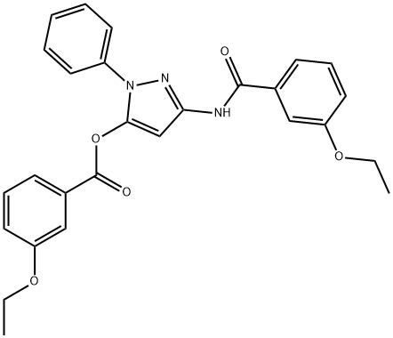 3-[(3-ethoxybenzoyl)amino]-1-phenyl-1H-pyrazol-5-yl 3-ethoxybenzoate Struktur