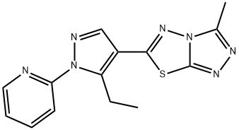 6-[5-ethyl-1-(2-pyridinyl)-1H-pyrazol-4-yl]-3-methyl[1,2,4]triazolo[3,4-b][1,3,4]thiadiazole Struktur