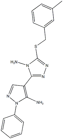 4-{4-amino-5-[(3-methylbenzyl)sulfanyl]-4H-1,2,4-triazol-3-yl}-1-phenyl-1H-pyrazol-5-ylamine Struktur