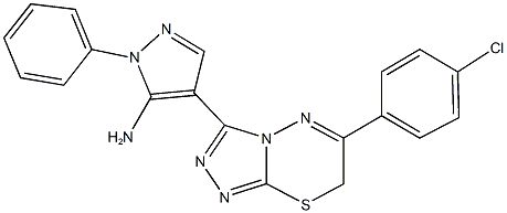 4-[6-(4-chlorophenyl)-7H-[1,2,4]triazolo[3,4-b][1,3,4]thiadiazin-3-yl]-1-phenyl-1H-pyrazol-5-ylamine Struktur