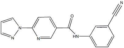 N-(3-cyanophenyl)-6-(1H-pyrazol-1-yl)nicotinamide Struktur