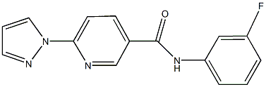 N-(3-fluorophenyl)-6-(1H-pyrazol-1-yl)nicotinamide Struktur