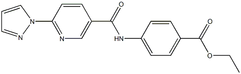 ethyl 4-({[6-(1H-pyrazol-1-yl)-3-pyridinyl]carbonyl}amino)benzoate Struktur