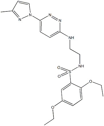 2,5-diethoxy-N-(2-{[6-(3-methyl-1H-pyrazol-1-yl)-3-pyridazinyl]amino}ethyl)benzenesulfonamide Struktur