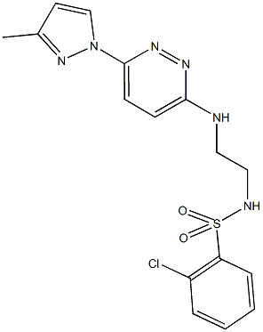 2-chloro-N-(2-{[6-(3-methyl-1H-pyrazol-1-yl)-3-pyridazinyl]amino}ethyl)benzenesulfonamide Struktur