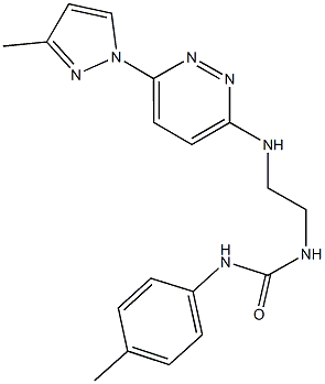 N-(4-methylphenyl)-N'-(2-{[6-(3-methyl-1H-pyrazol-1-yl)-3-pyridazinyl]amino}ethyl)urea Struktur