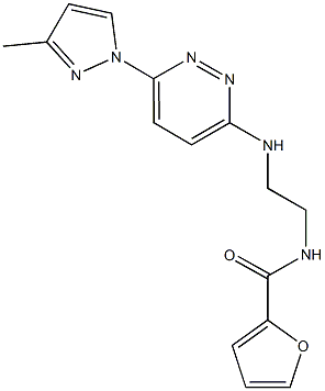 N-(2-{[6-(3-methyl-1H-pyrazol-1-yl)-3-pyridazinyl]amino}ethyl)-2-furamide Struktur