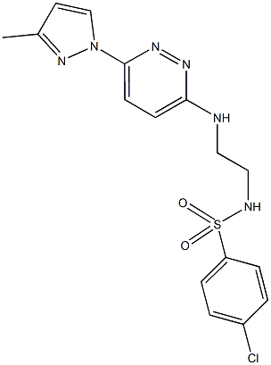 4-chloro-N-(2-{[6-(3-methyl-1H-pyrazol-1-yl)-3-pyridazinyl]amino}ethyl)benzenesulfonamide Struktur