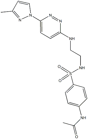 N-(4-{[(2-{[6-(3-methyl-1H-pyrazol-1-yl)-3-pyridazinyl]amino}ethyl)amino]sulfonyl}phenyl)acetamide Struktur