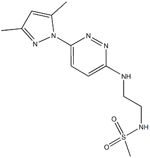 N-(2-{[6-(3,5-dimethyl-1H-pyrazol-1-yl)-3-pyridazinyl]amino}ethyl)methanesulfonamide Struktur