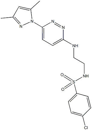 4-chloro-N-(2-{[6-(3,5-dimethyl-1H-pyrazol-1-yl)-3-pyridazinyl]amino}ethyl)benzenesulfonamide Struktur