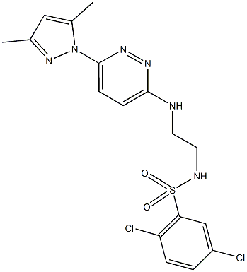 2,5-dichloro-N-(2-{[6-(3,5-dimethyl-1H-pyrazol-1-yl)-3-pyridazinyl]amino}ethyl)benzenesulfonamide Struktur