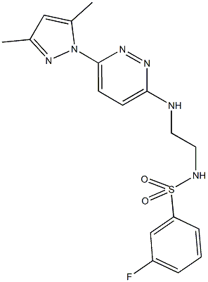 N-(2-{[6-(3,5-dimethyl-1H-pyrazol-1-yl)-3-pyridazinyl]amino}ethyl)-3-fluorobenzenesulfonamide Struktur