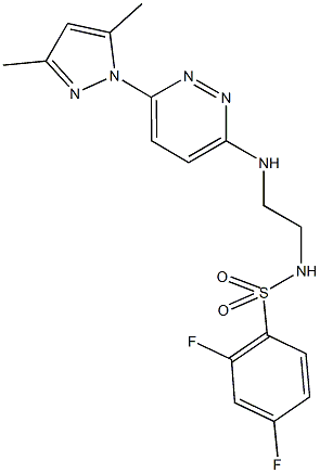 N-(2-{[6-(3,5-dimethyl-1H-pyrazol-1-yl)-3-pyridazinyl]amino}ethyl)-2,4-difluorobenzenesulfonamide Struktur