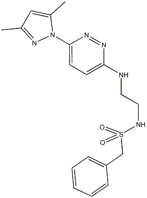 N-(2-{[6-(3,5-dimethyl-1H-pyrazol-1-yl)-3-pyridazinyl]amino}ethyl)(phenyl)methanesulfonamide Struktur