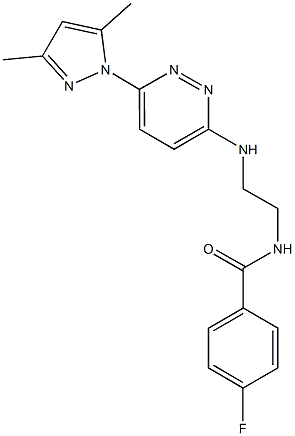 N-(2-{[6-(3,5-dimethyl-1H-pyrazol-1-yl)-3-pyridazinyl]amino}ethyl)-4-fluorobenzamide Struktur