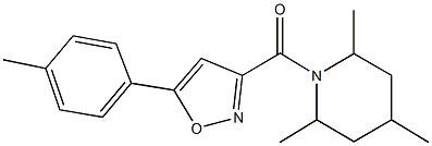 2,4,6-trimethyl-1-{[5-(4-methylphenyl)-3-isoxazolyl]carbonyl}piperidine Struktur