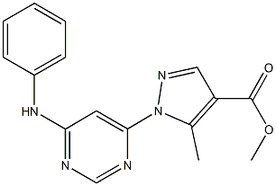 methyl 1-(6-anilino-4-pyrimidinyl)-5-methyl-1H-pyrazole-4-carboxylate Struktur