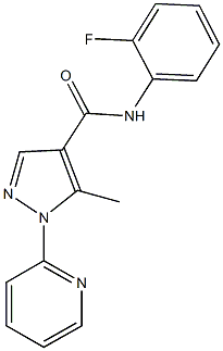 N-(2-fluorophenyl)-5-methyl-1-(2-pyridinyl)-1H-pyrazole-4-carboxamide Struktur