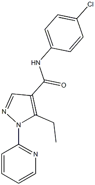 N-(4-chlorophenyl)-5-ethyl-1-(2-pyridinyl)-1H-pyrazole-4-carboxamide Struktur