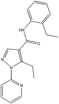 5-ethyl-N-(2-ethylphenyl)-1-(2-pyridinyl)-1H-pyrazole-4-carboxamide Struktur