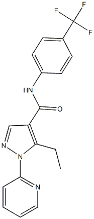 5-ethyl-1-(2-pyridinyl)-N-[4-(trifluoromethyl)phenyl]-1H-pyrazole-4-carboxamide Struktur