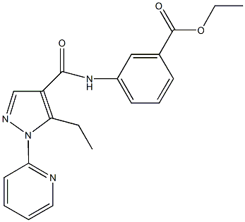 ethyl 3-({[5-ethyl-1-(2-pyridinyl)-1H-pyrazol-4-yl]carbonyl}amino)benzoate Struktur