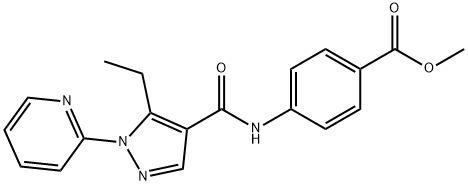 methyl 4-({[5-ethyl-1-(2-pyridinyl)-1H-pyrazol-4-yl]carbonyl}amino)benzoate Struktur